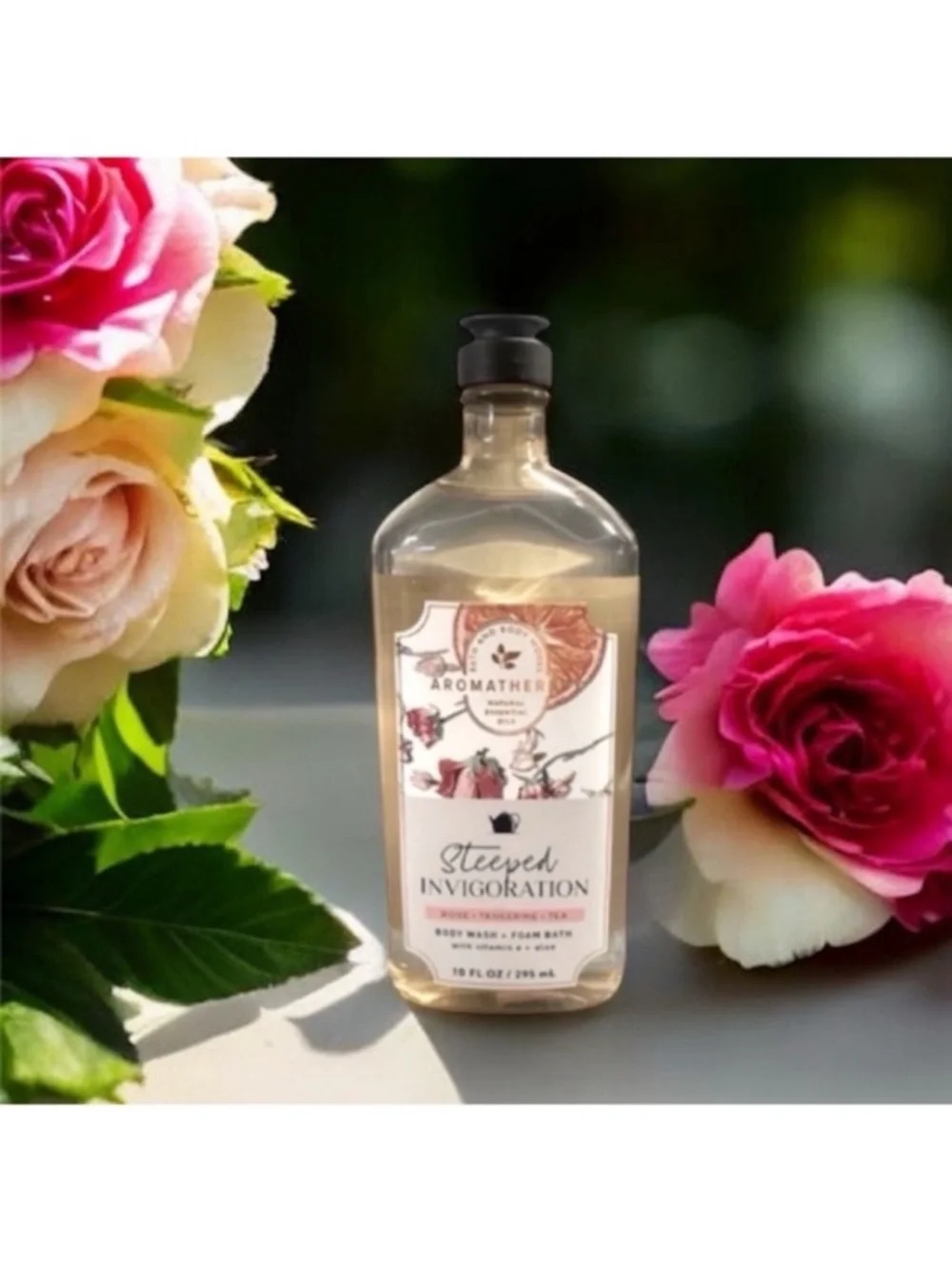Aromatherapy Steeped Invigoration Rose, Tangerine & Tea Body Wash and Foam Bath